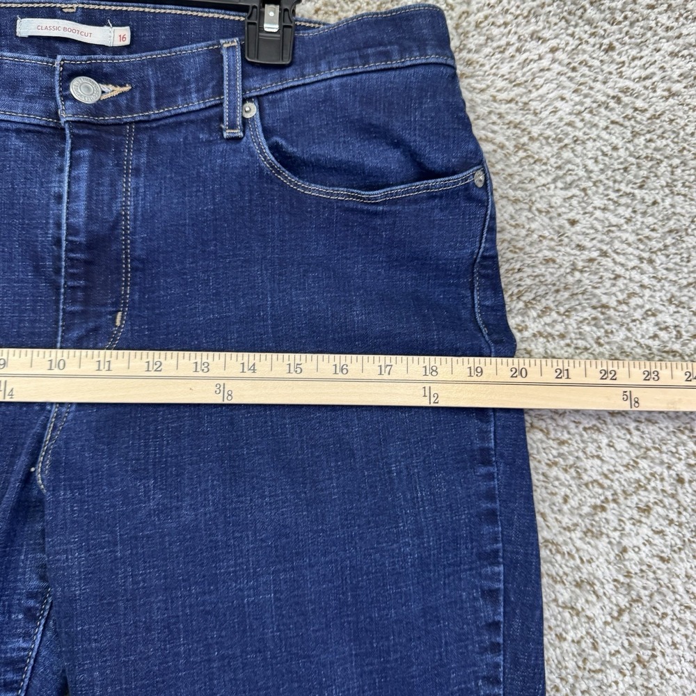Levi's Classic Bootcut Jeans Women's Size 16 Dark Wash Med Rise Cotton Pockets - Picture 8 of 12
